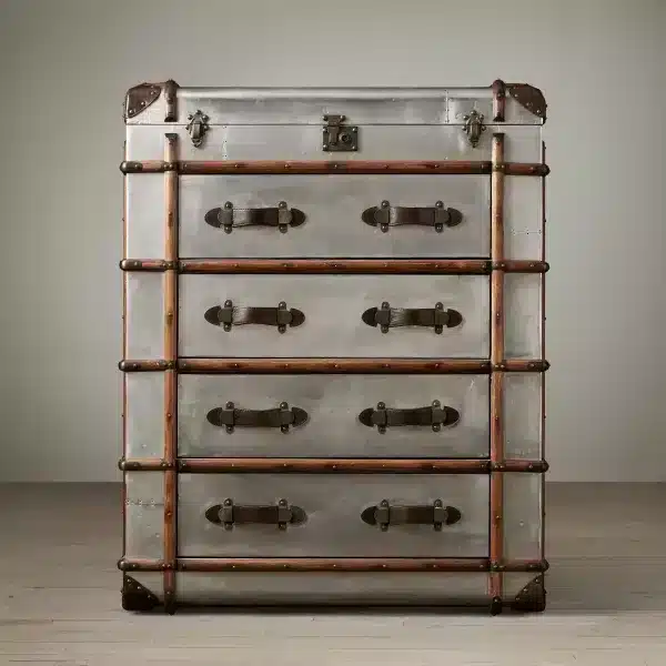 The Richards' Trunk chest large is inspired by a worn, custom-made steamer Trunk.