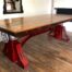 Red iron industrial table Brugge