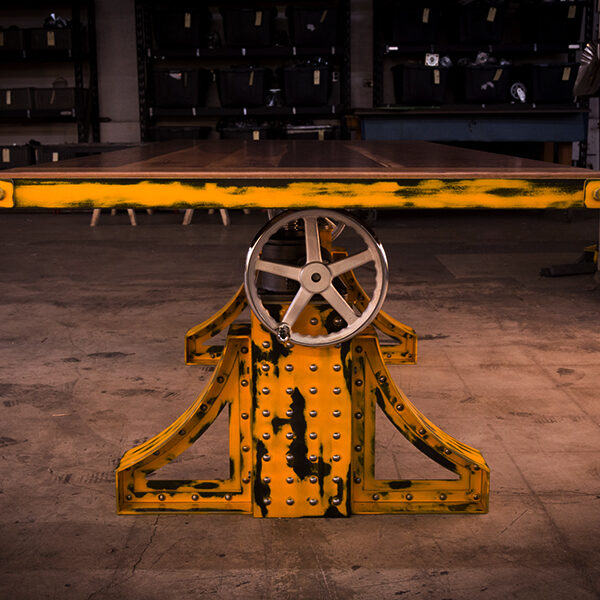 Yellow industrial Crank table