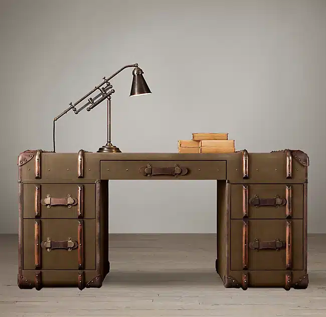 The Richards' Trunk desk measures 165 cm wide x 75 cm height x 75 cm depth.