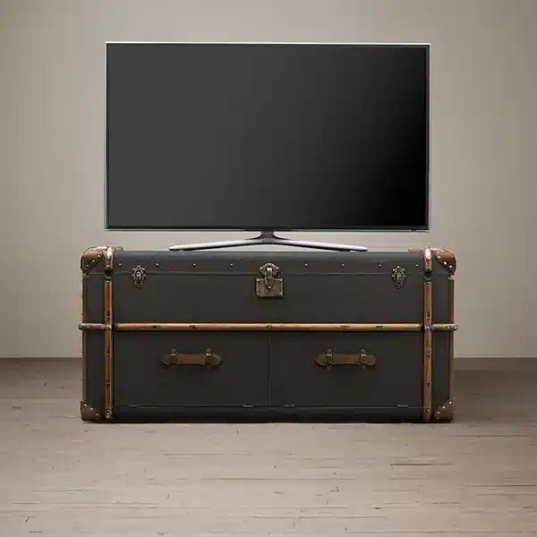 Richards' Trunk tv meubel zwart canvas